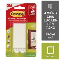 Bộ 8 Miếng dán treo tranh Command 3M tải trọng 7.2kg độ bền cao, bám cực chắc, tháo cực dễ - White,1 vỉ 8 miếng