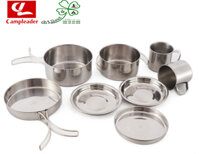 BỘ 8 MÓN NỒI CHẢO INOX 201 DÃ NGOẠI, CAMPLEADER