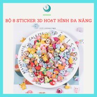 Bộ 8 Sticker 3D nhân mã hoạt hình cute, nhãn dán cho ốp lưng điện thoại, bình nước, nón bảo hiểm, giày dépGiao mẫu ngẫu nhiên