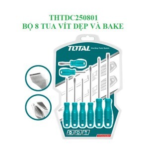 Bộ 8 tua vít dẹp và bake TOTAL THTDC250801