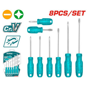 Bộ 8 tua vít dẹp và bake TOTAL THTDC250801