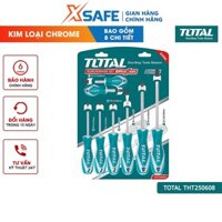 Bộ 8 tua vít TOTAL THT250608 tay cầm mới Bộ tuốc nơ vít chất liệu CR-V chịu nhiệt, chống ăn mòn, bền bỉ dễ sử dụng