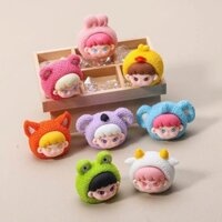 Bộ 8 Túi Mù Charm Bé Đầu Động Vật Dễ Thương, Túi Mù Tự Xé Size Lớn DIY Trang Trí Bộ Sưu Tập Toy