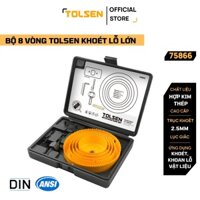 Bộ 8 vòng khoét lỗ lớn TOLSEN 75866,  hợp kim thép bền bỉ, chống mài mòn, khoét, khoan lỗ vật liệu