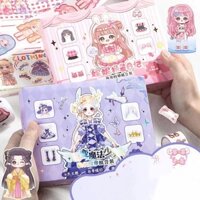 Bộ 800 Miếng Dán Trang Trí Sổ Tay Hình Búp Bê Công Chúa Xinh Xắn