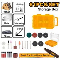 Bộ 81 món phụ kiện máy mài khuôn mini Ingco AKMG8081