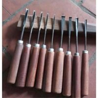 Bộ 9 cây đục điêu khắc gỗ gồm đục tỉa và bạt hớt các loại dùng điêu khắc tượng tranh gỗ mài sắc