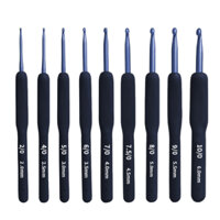 BỘ 9 CÂY KIM MÓC LEN NHÔM SƠN XANH ĐEN