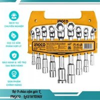 Bộ 9 chìa vặn góc L, chất liệu thép CrV sửa chữa xe máy ô tô cơ khí INGCO - LASWT0901