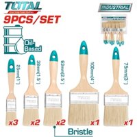 Bộ 9 cọ sơn dầu , tay cầm cán gỗ Total THT8414091