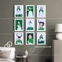 Bộ 9 Khung ảnh màu trắng trơn đẹp giá tại Xưởng (được Sơn màu từ gỗ thông thật)