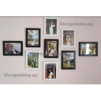 Bộ 9 khung ảnh treo tường hoặc để bàn mặt kính đẹp 13x18, 15x21 giá rẻ.