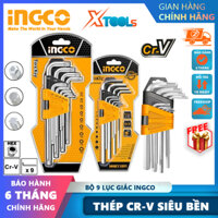 Bộ 9 lục giác đầu bằng đa năng INGCO HHK11091 1.5-10mm siêu cứng chống rỉ sửa chữa, mở ốc vít xe má, ô tô, máy móc