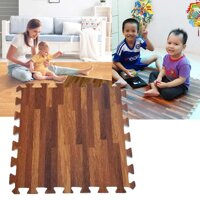 Bộ 9 miếng thảm xốp lót sàn vân gỗ kích thước 42cm x42cm