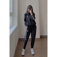 🥰BỘ ADIDAS 3 SỌC CHẤT GIÓ 2 MÀU ĐỎ ĐEN CHO NỮ🥰