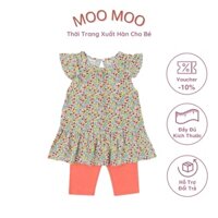 Bộ agabang sát nách họa tiết hoa nhí quần cam, hàng xuất hàn dư xịn