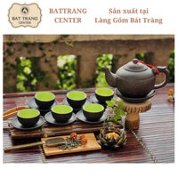 Bộ ấm chén Bát Tràng ấm chén Tử sa khắc nổi độc lạ-hình Rồng Chầu