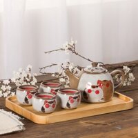 Bộ ấm chén bình trà mèo béo thiết kế theo phong cách Nhật Bản quà tặng độc đáo ấm có lõi lọc trà