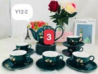 Bộ Ấm Chén Đĩa Kê Sứ Xanh CC Y12-2 ( THÙNG 12B)