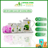 Bộ Ấm Chén Gia Dụng Tiện Ích - Bộ Ấm Chén Cao Cấp Xương Rồng Tròn Có Khả Năng Chịu Nhiệt, Giữ Nhiệt Tốt Và An Toàn