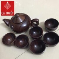 Bộ ấm chén gỗ trắc l