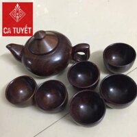 Bộ ấm chén gỗ trắc l