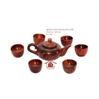 Bộ ấm chén gỗ Trắc tiện nguyên khối