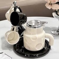 Bộ ấm chén gốm sứ set 9 món kèm bộ lọc phong cách vintage Sang trọng