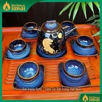Bộ Ấm Chén Hổ Vờn Ánh Trăng, Bộ Ấm Trà Bát Tràng, Bình Trà Cao Cấp Bát Tràng Việt Nam