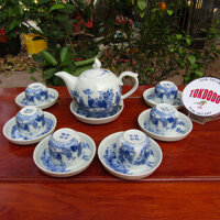 Bộ Ấm Chén Men Lam Nhiều Mẫu Thương Hiệu TOKDODO - Thất Hiền - Chóp Lửa 1