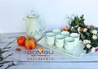 Bộ ấm chén men ngọc hoa sen đẹp giá rẻ