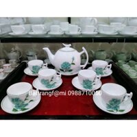 Bộ ấm chén Minh Long vẽ tay Cẩm Tú Cầu