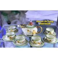 Bộ ấm chén mục đồng chăn trâu gốm sứ Bát Tràng cao cấp