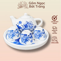 Bộ ấm chén, Nậm Gốm Sứ Bát Tràng, Bộ ấm chén uống trà, Bộ ấm chén thờ cúng | Gốm Ngọc Bát Tràng