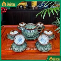 Bộ Ấm Chén Nhật Men Ngọc Đá - Bộ Ấm Trà Men Hoả Biến Bát Tràng Cao Cấp