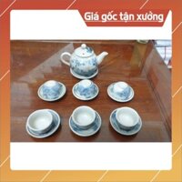 Bộ ấm chén Nhật men rạn gốm sứ Bát Tràng (bộ bình uống trà, bình trà)*BAO BỂ VỠ*