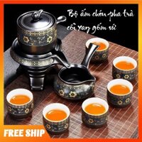 Bộ Ấm Chén Pha Trà Cối Xay – Gốm Sứ Cao Cấp Kèm Hộp túi cực đẹp làm Quà tặng, Ấm chè Tết, văn phòng