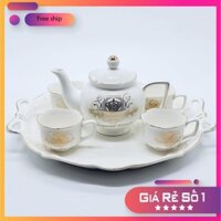 Bộ ấm chén pha trà đạo bằng gốm sứ cao cấp