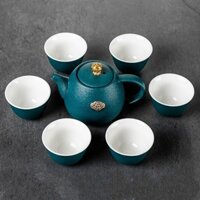 Bộ ấm Chén Pha Trà Nhật Bản Tịnh Không, Gốm Sứ Cao Cấp 250ml 7 Món – Sương Mai