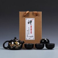 Bộ Ấm Chén Pha Trà Tây Thi Bằng Sứ Họa Tiết Rồng Phượng Đổi Mầu Khi Gặp Nước Nóng