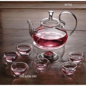 Bộ ấm chén pha trà thuỷ tinh ZenHome SET01