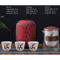 Bộ Ấm Chén Sứ Thủy Tinh ST06