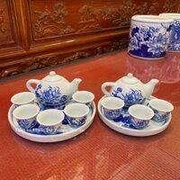 Bộ Ấm Chén Thờ - Ấm Trà Men Trắng Đồ Thờ Cúng Bát Tràng - Bộ Đồ thờ gốm Bát Tràng - MEN TRẮNG