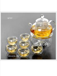 Bộ ấm chén thủy tinh ZENO SET07