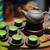 Bộ Ấm Chén Trà Đạo Gốm Tử Sa Bát Tràng Quả Cam