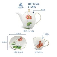 Bộ Ấm, Chén Trà Sứ Minh Long Cao 0.47 L - Anna - Hương Sen đồ sứ cao cấp gia dụng thông minh, tiện ích