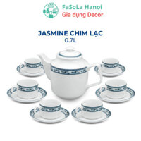 Bộ Ấm, Chén Trà Sứ Minh Long 0.7 L - Jasmine - Chim Lạc đồ sứ thời thượng dân dụng thông minh, tiện ích