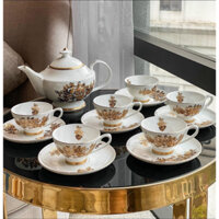 Bộ ấm - chén trà sứ xương châu Âu Imperial hoa cúc