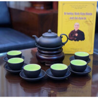 "Bộ ấm chén trà tử sa Bát Tràng khay chữ nhật   "