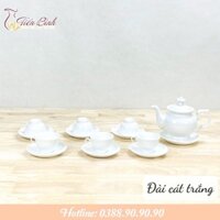 BỘ ẤM CHÉN TRẮNG GỐM SỨ BÁT TRÀNG CAO CẤP NHIỀU KÍCH CỠ